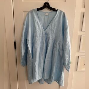 Sky Blue linen Tunic Dress s/m but fits like lg/xlg